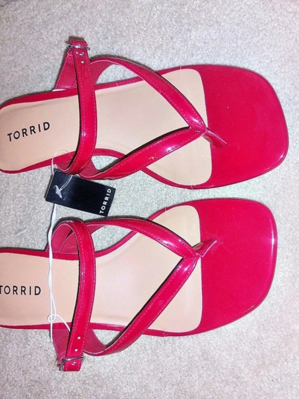 Torrid Kitten Heel Thong Sandal Sandals in Red US 8w Wide Width NWT